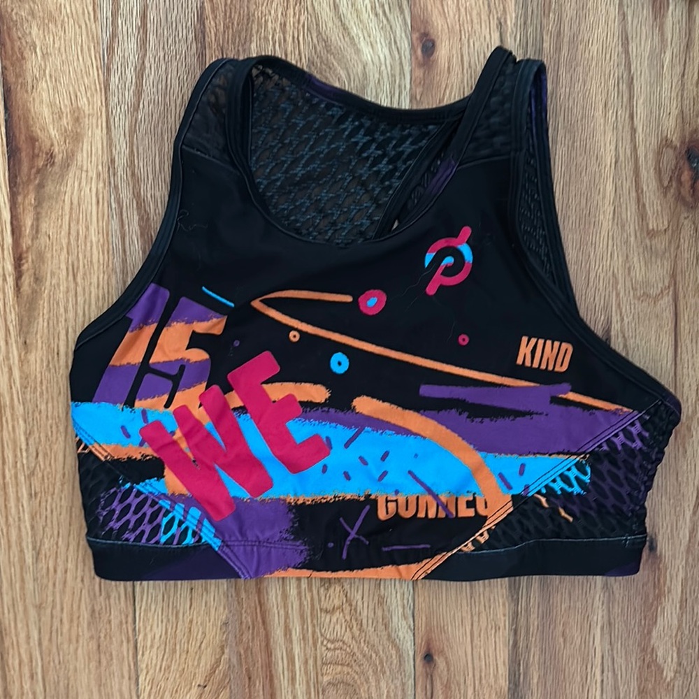 Colorful Graphic Peloton Sports Bra